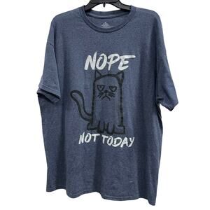 Unbranded a quietly angry cat tee nope not today Heather blue sz L